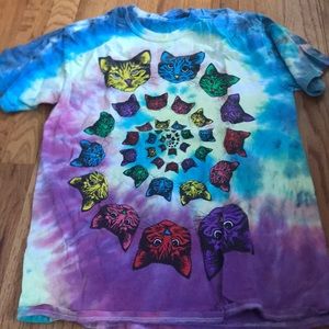 Tie dye cat shirt
